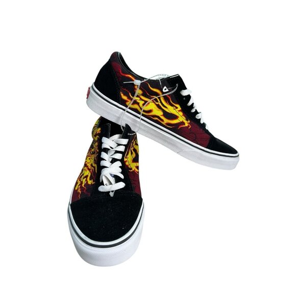 NEW Vans Old Skool Samurai Rising Sneakers Flames Skate Shoes Mens Sz 8.5 Lo Top - Picture 1 of 12